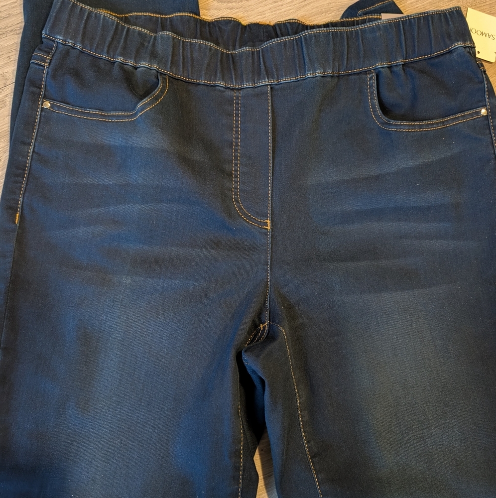 SAMOON Deep Blue Skinny Jeans Size 14w